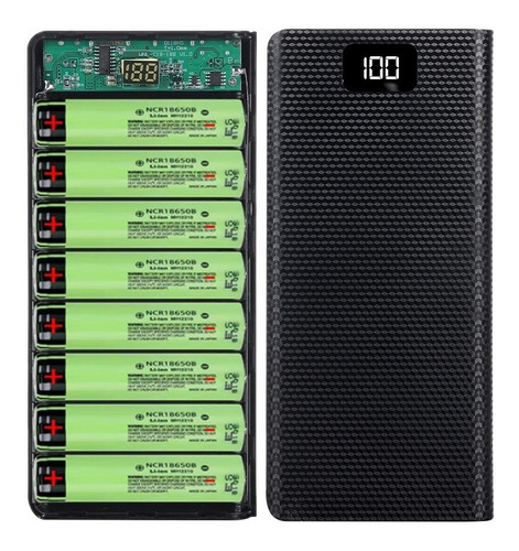 Case Carcasa Power Bank Para 8 Pilas 18650 Con Controlador