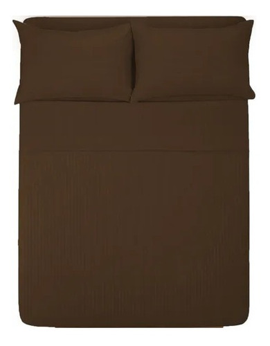 Juego de sábanas Melocotton 1800 Micro Grabada color cafe con diseño color hilos 1800 para colchón de 200cm x 140cm x 25cm
