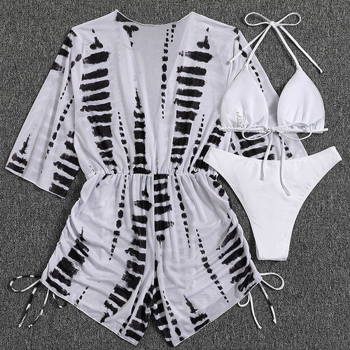 Bikinis Mujer Conjunto Bikini Playa Estampado 3 Piezas