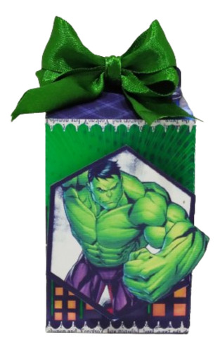 Cajita Milk Box Del Increíble Hulk X 10 Unidades 