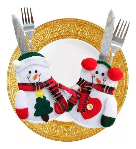 Juego De 12 Soportes Para Cubiertos Navideños, Adorno De Mes