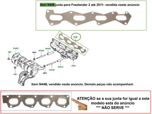 Junta Coletor Escape Freelander 2 Motor 2.2 Diesel