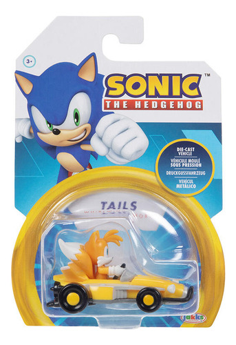 Sonic The Hedgehog Vehículos Metálicos Escala 1:64 Color Amarillo