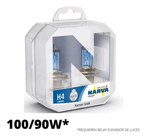 Imagen 1 de 4 de Focos Halógenos Narva H4 90/100w Luz Blanca