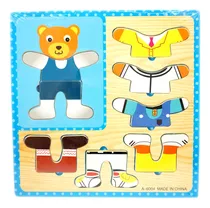 Comprar Juguete Madera Didactico Encastre Nena Cambia Ropa Juegos 75
