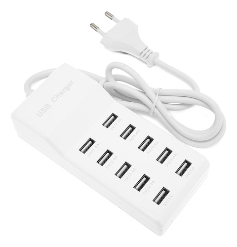 Estación De Carga Usb De 10 Puertos Wall Power Smart Para Mú