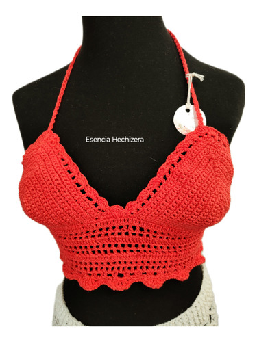 Top Crochet Modelo Cuadros