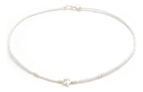 Choker Blanco Bolitas Y Estrella