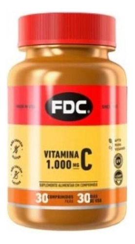 Vitamina C Fdc Importada Pura 30 Comprimidos 1000mg C1000