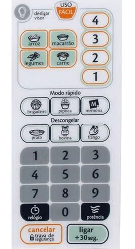 Membrana Teclado Microondas Consul Cmp25 Cmp 25ab Facilite