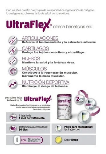 Imagen 4 de 7 de Ultraflex Colágeno Hidrolizado X 300 Grs. Combo X 2 Oferta!