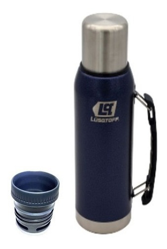 Imagen 4 de 8 de Termo Lusqtoff Tl19 Clasico Con Manija Azul 1 L Acero Inox Color Azul