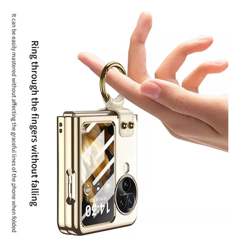 Funda Con Mica, Correa Y Anillo For Oppo Find N3 Flip