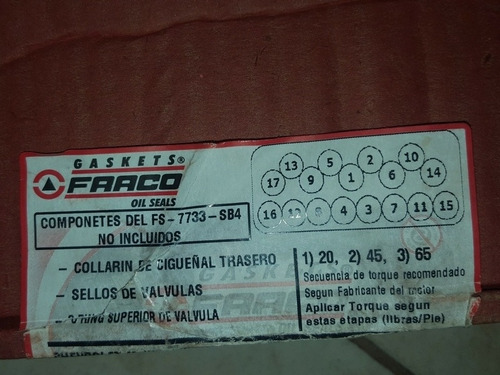 Juego De Empacadura Chevrolet 350 Sin Gorro Ni Cuello Malibu