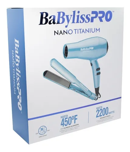 Kit plancha + secador pelo profesional Babyliss Titanium - Cosmeticaval