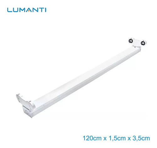 Luminária Calha Palito Estreita 120cm 2 Tuboled Kit 20 Peças