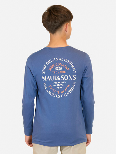 Polera Ml Flamingo Celeste Infantil Maui And Sons