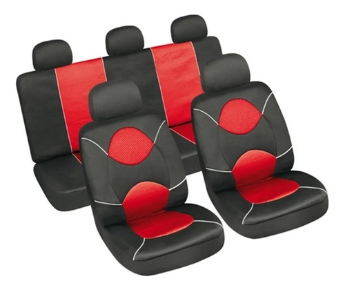 Funda Cubreasiento Universal Rojo Con Negro