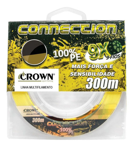 Linha Multi. Crown Connection 9x 0,20mm 28lbs 300m - Yellow Cor Amarelo