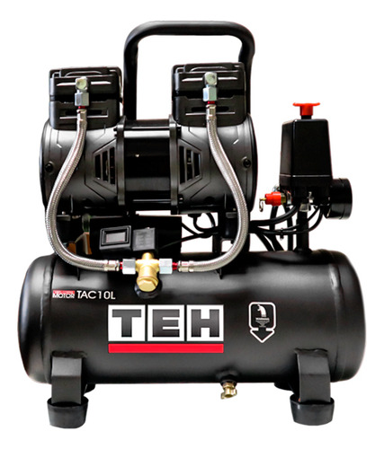 Compresor De Aire 10 Litros Libre De Aceite 2hp Tehtools