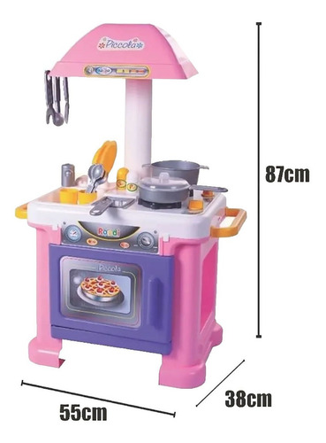 Set De Cocina Y Accesorios Piccola Rondi Color Rosa
