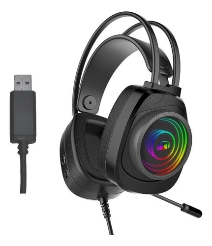 Audifonos Monster Gamer 7.1 Diadema Auricular Rgb Usb N5-7.1 Color Negro