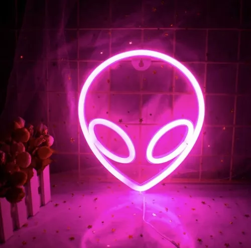 Luz Led Neon Alien Decoracion Pared Baterias Usb La Mejor