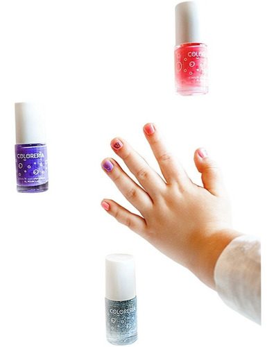 Set De Esmaltes De Uñas Infantil Al Agua Con Tatuajes