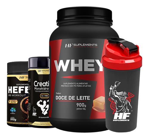 Whey Protein Doce De Leite Pré Treino Blueberry Creatina Coq