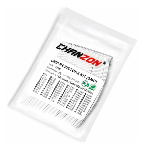 Pack De Resistencias Chanzon, 0-10ohm, 60 Valores, 1200pzs