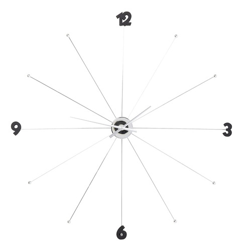 Kare Design Reloj De Pared Metálico, Plateado
