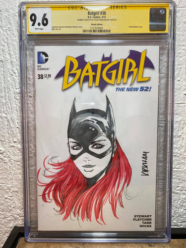 Cgc - Comic - Batgirl #38 Blank Cover Sketch Tyler Kirkham 