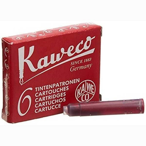 Cartuchos Tinta Roja Kaweco X6 Cortos Tipo Europeo Lapicera