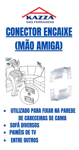 2 Pares Conector Cabeceira Sofá Painel Tvs União Encaixe