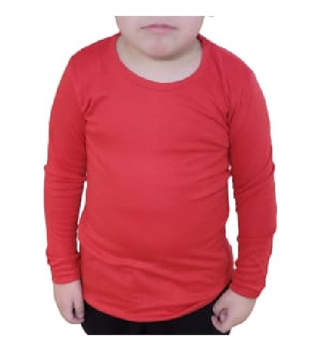 1 Camiseta Algodon Nacional Niños Color Rojo