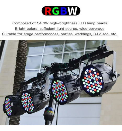 Foco Led Par 54x3w Led Rgbw Fiesta Disco Dj Dmx