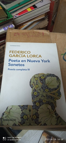 Libro Poeta En Nueva York Sonetos. Federico García Lorca