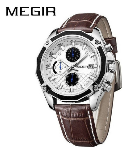 Reloj De Cuarzo Con Calendario Cronógrafo Megir 2015 G