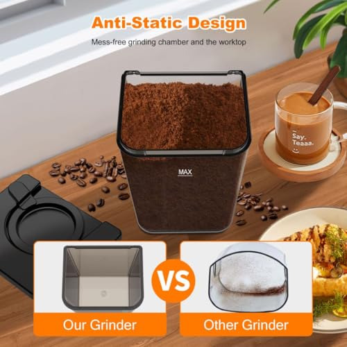 Molinillo De Café Con Rebabas Cónicas, Antiestático, Eléctri