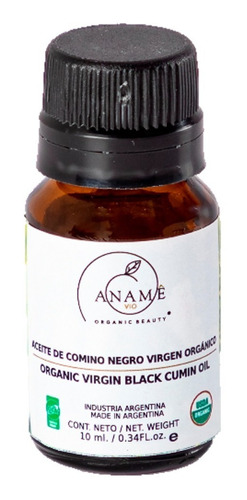 Aceite De Comino Negro Org. 10 Ml.- Certificado  Aname Vio 