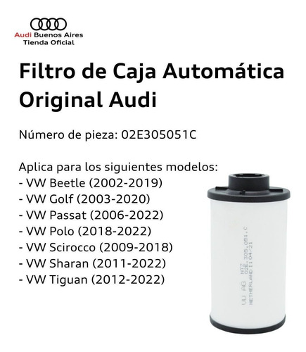 Imagen 3 de 7 de Filtro De Caja Transmisión Automática Original Audi