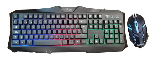 Kit Teclado 3 Colores De Luz Y Mouse 3d 800dpi 7 Colores Usb