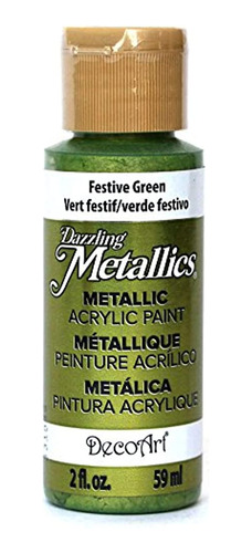 Decoart Dazzling Metallics Pintura Acrílica Verde Festiva De