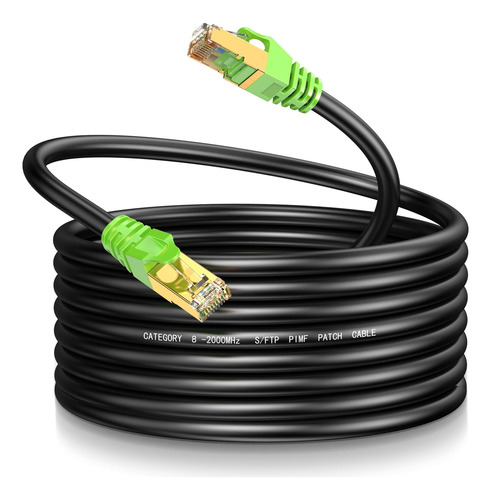 Cable Ethernet Cat8 De 25 Pies S/ftp, Al Aire Libre E Interi