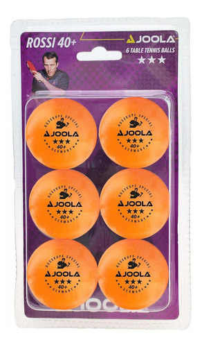 6 Pelotas De Ping Pong 3 Estrellas Joola Naranja