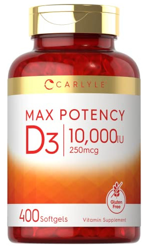 Carlyle Vitamina D 10000 Iu 400 Softgels Tención Qy5bc