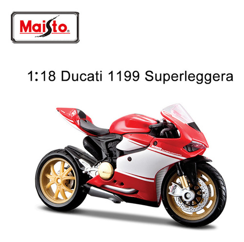 Ducati 1098 S Tricolore Miniatura Metal Moto Con Base 1/18