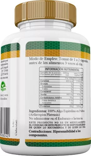 Espirulina platenses alga 100% natural en pastillas