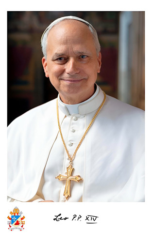 Quadros Decorativos Poster Emoldurado Papa Leão Xiv Papa Leão Xiv Preto