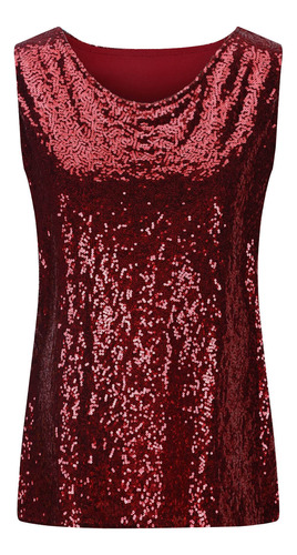 Top De Tirantes Con Cuello En V Brillante De Color Liso De A